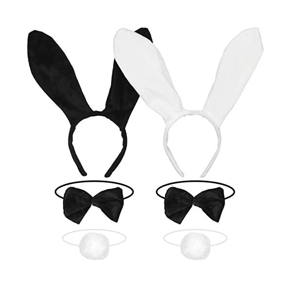 Tête Bandeau Oreilles de Lapin,Serre-tête Oreilles de Lapin en Peluche,Costume Déguisement Accessoires Lapin pour Enfants Pâq