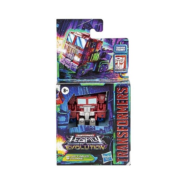 Transformers Legacy Evolution Core Class Optimus Prime Figurine daction pour garçons et Filles à partir de 8 Ans 8,5 cm