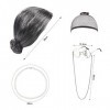 BLUESEABUY 5 Pcs Kit de Deguisement Grand Mere Vieille Dame Déguisement Accessoire avec Perruque Cap Perruque Grand Mère Lune