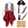 Party-Poter Deguisement Pirate Enfant Halloween Fille Enfant, Déguisement Costume Pirate Enfant, Deguisement Pirate Fille Cos