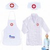 DONGZQAN 4 Pièces Deguisement Docteur Enfant, Costume Jeux Enfant Docteur, Set Docteur Enfant, Lab Coat Infirmière Tablier + 