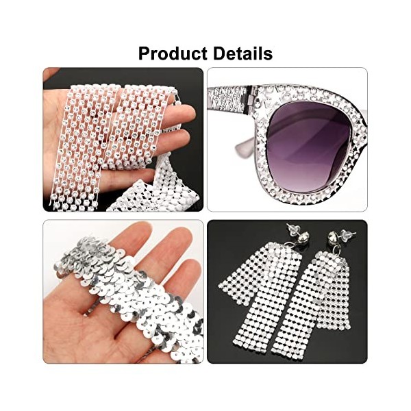 HOWAF 5 Deguisement Disco Femme, Deguisement Annee 70 80 Lunette Disco Bracelet Collier Disco Bandeau Boucles doreilles Écha