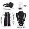 MIVAIUN 5 Pièces 1920s Accessoires Gatsby Costume Set, Accessoire Annee 20 Femme, Mode Roaring 20s Thème Set, Bandeau Flappe