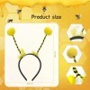 HOWAF 4 Deguisement Abeille Femme Fille Bandeau Abeille Antenne dAbeille Lunettes dabeilles Bracelets Boucles doreilles De