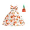 Costume Halloween Citrouille Orange Fille Princesse Robe Fille Déguisement Halloween Fête Accessoire Sac Déguisement Hallowee