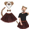 Marsui Set de Costume de Tigre Léopard de Carnaval Jupe Tutu Bandeau dOreille de Tigre Léopard Queue Noeud Papillon Nez Acce