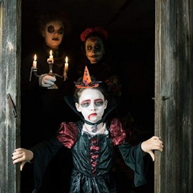 KATOOM 6 PCS Deguisement halloween femme Chapeau de sorcière pour enfants fille Halloween Bandeau Chapeau de Sorcière Araigné