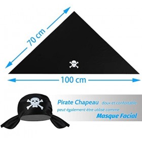 VVDCOS Déguisement de Pirate Enfants Garçons Pirate Déguisement Accessoires Cache-oeil Chapeau Télescope Pirate Sabre Pièce D