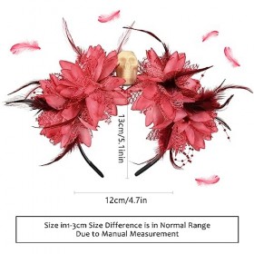 FORMIZON Serre Tete Fete des Morts, Bandeau Jour des Morts, Accessoires Cheveux Halloween avec Plumes de Crâne, Déguisement J