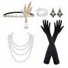 MIVAIUN 6 Pcs 1920s Accessoires Set, Accessoire Annee 20, Accessoire Gatsby Femme, 1920 Charleston Femme Costume, 20s Flapper