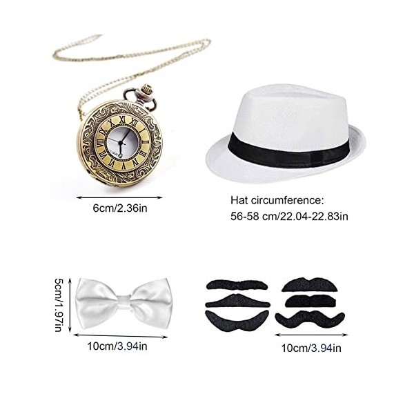 NITAIUN Accessoire Annee 20 pour Homme, Great Gatsby Costume Accessoires Kit, 1920s Hommes Déguisements Accessoires, Flapper 