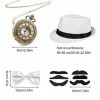 NITAIUN Accessoire Annee 20 pour Homme, Great Gatsby Costume Accessoires Kit, 1920s Hommes Déguisements Accessoires, Flapper 