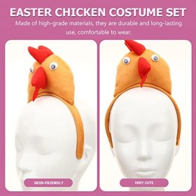 Amosfun 1 Set Accessoires Costume de Poulet Poulet de Pâques Bandeau Papillon Queue Et Gants Costume Animal Ferme Coq Animal 