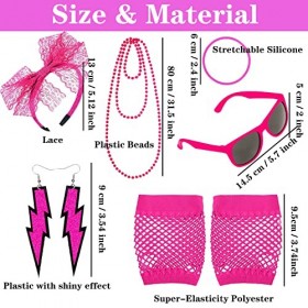 Zeaying Deguisement Annee 80 Femme Accessoire Fluo, Deguisement Annee 80 Femme Rock Disco, Bracelet Fluo Année 80, Mitaines R