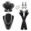 MIVAIUN 6 Pcs 1920 Accessories, Année 20s Gatsby Costume Accessoires pour Femme, 1920 Déguisement Charleston, Headband Gatsby