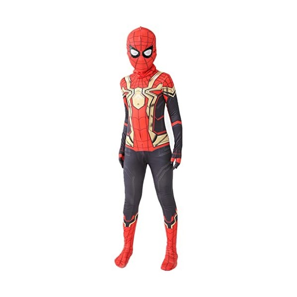 Costume Spiderman Enfant Deguisement Spider Super Héros Masque Spidey Accessoire Cosplay Halloween Carnaval Mardi Gras Cadeau
