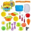 Auniq Enfants Cuisine Jouets DéGuisement de Cuisiner Jeu DImitation avec des Jouets Coloré Cuisine Cosplay Jouets 25 PièCes 