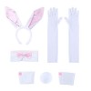 Bunny Costume set pour Femmes Deguisement Lapin adulte, Ensemble daccessoires de lapin avec bandeau oreilles de lapin, nœud 