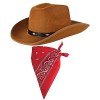 COLOFALLA Déguisement Cowboy Chapeau de Cowboy et Bandana Foulard Carré Accessoires Cowboy Bandeau pour Cosplay Vintage Décor