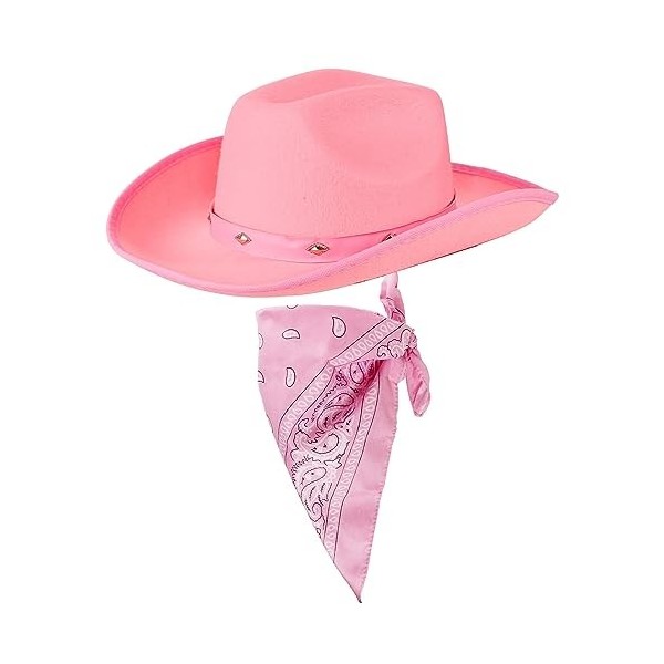 COLOFALLA Déguisement Cowboy Chapeau de Cowboy et Bandana Foulard Carré Accessoires Cowboy Bandeau pour Cosplay Vintage Décor