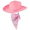 COLOFALLA Déguisement Cowboy Chapeau de Cowboy et Bandana Foulard Carré Accessoires Cowboy Bandeau pour Cosplay Vintage Décor