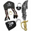 Joyin Toy halloween pirate costume set y compris chapeau, oeil patche, épée, anneau doreille et crochet