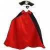 3 Pièces Halloween de Capitaine Pirate pour Enfants, Halloween JEU de Rôle, Comprend un Chapeau de Pirate, une Cape et un Cac