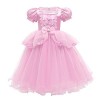 IWEMEK Filles Aurore Costume Princesse Robe Longue en tulle + Accessoires Ensemble La belle au bois dormant Cosplay Halloween
