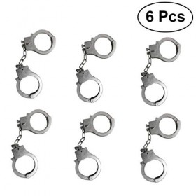TOYANDONA Lot de 6 jouets en métal pour enfants, héros de police, cosplay, menottes, accessoires de jeu pour enfants, déguise