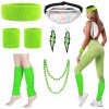 YOUYIKE Déguisement Année 80 Accessoire Femme, déguisement fluo, Disco Costume Vetement Fête, Costume Déguisement Disco pour 