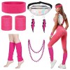 YOUYIKE Déguisement Année 80 Accessoire Femme, déguisement fluo, Disco Costume Vetement Fête, Costume Déguisement Disco pour 