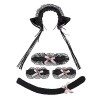 Faxianther Ensemble de Bandeau doreilles de Chat Gants Bracelet et Queue Oreille de Chat Serre-Tête pour Déguisement de Cosp