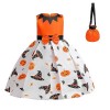 Susenstone Déguisement Filles Enfants Princesse Robe Halloween Fille Citrouille Orange Noire Halloween Déguisement Enfant Acc