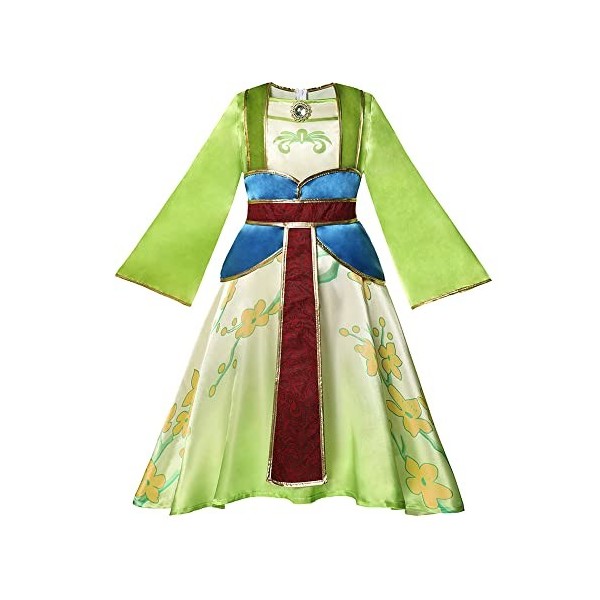 Lengender Déguisement Enfant Fille Robe de Princesse Mulan Dress C, 110 