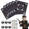 CHIFOOM 6 pièces Bandana de Pirate Enfant Accessoire Deguisement Pirate Enfant Pirate Eye Patch avec 12 Pirates Tatouages Mot