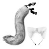 SM SunniMix Cosplay Costume, 50 Cm Fourrure Queue De Chat, Accessoires De DéGuisement, Oreilles Et Queue De Renard Ensemble C