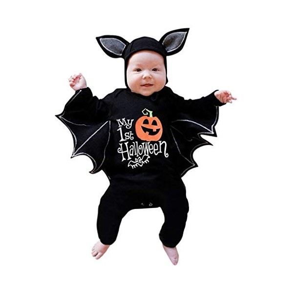 Yavion Déguisement Halloween Bébé Déguisement 2 Ans,Déguisement Man 1 an Anniversaire Fille Accessoire Photo Bebe Body Blanc 