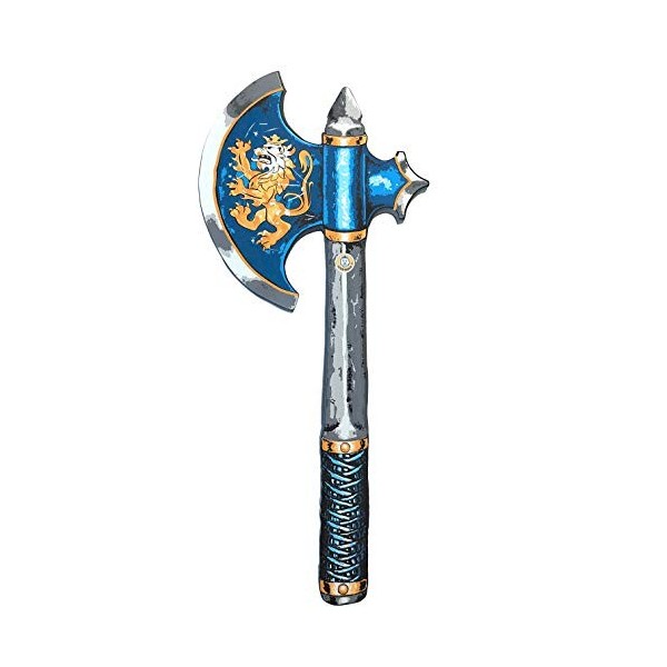 Liontouch - Hache de Chevalier Noble pour Enfants, Bleue | Jouet médiéval en Mousse avec thème du Lion doré | Armes sécuritai