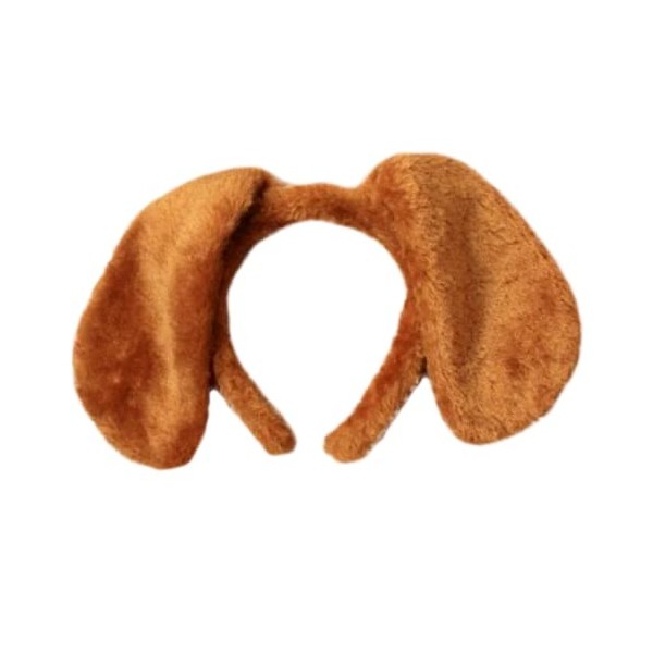 DTrendz Serre-tête en forme de chien disquette, déguisement pour garçons, filles, enfants et adultes chien souple marron 