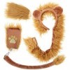 XEPST Ensemble de Costumes de Lion Animal, Bandeau Oreilles de Lion Queue et Patte pour Costume dAnimal Accessoires de Fête 