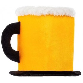 Brandsseller Chope à bière avec anse en peluche - Costume de carnaval - Chapeau de fête - Déguisement denterrement de vie de