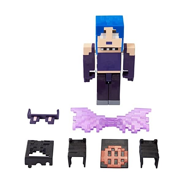 Minecraft Creator Series Figurine dailes effrayantes, jouet de construction à collectionner, figurine daction de 8,3 cm ave