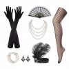 MIVAIUN 8 Pcs Accessoire Année 20 Femme, Gatsby Costume Accessoires Set, Charleston Accessoires Femme, Ensemble daccessoires