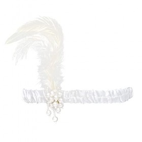 Robelli Ensemble daccessoires de déguisement Charleston des années 1920 pour femme blanc 2 