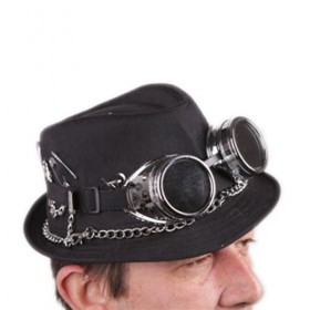 Black Sugar Argenté - Lunettes Steampunk Aviateur Rondes Verre Dévissables Protection Soleil Poussière Moto Gothiques Déguise