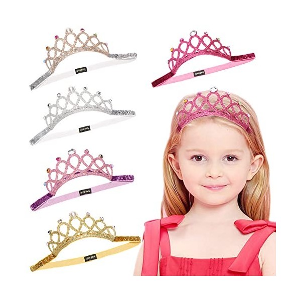 5 Pièces Couronne De Princesse, Coiffe De Princesse, Enfants Couronne Brillante, Pour Séries De Jeux De Rôle, Filles, Aux Acc