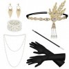 LUFEIS Accessoires Gatsby Costume Set, Accessoire Charleston Femme Annee 20, 1920s Accessoires de Déguisement, Années 1920 En