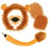 XEPST Ensemble de Costumes de Lion Animal, Bandeau Oreilles de Lion Queue et Patte pour Costume dAnimal Accessoires de Fête 