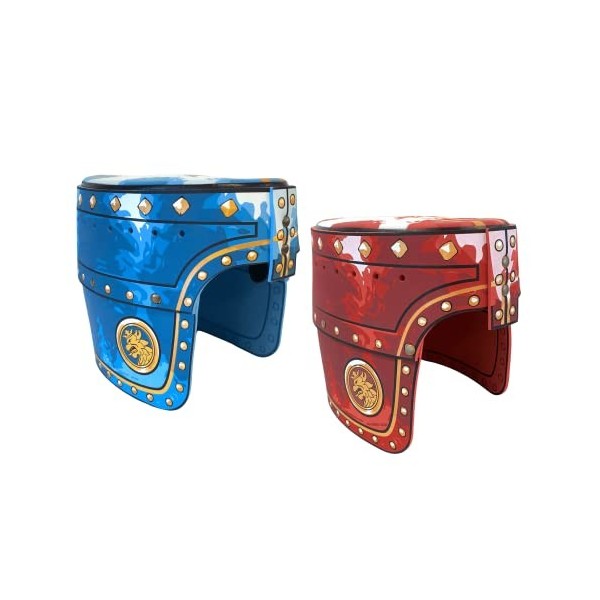 Liontouch - Casque de Chevalier Noble, Rouge | Jouet médiéval en Mousse pour Enfants avec thème du Lion doré | Armure de Comb