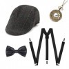 NITAIUN 1920s Hommes Déguisements Accessoires, Great Gatsby Costume Accessoires Kit, Costume Homme Année 20 Accessoire, Flapp